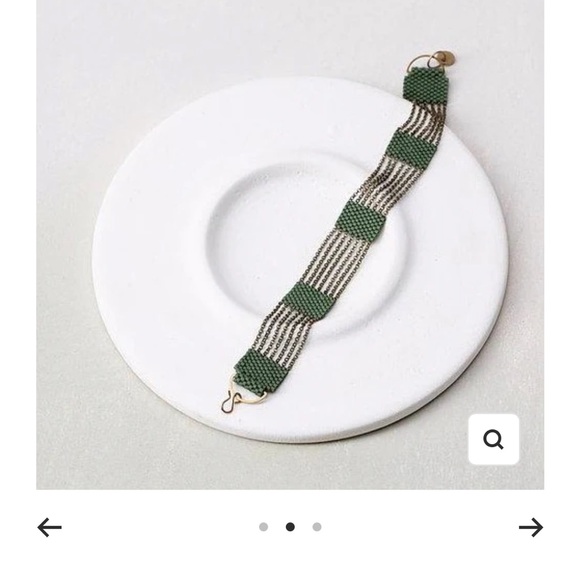 Silo green and brass bracelet, new in box, made in  Portland, OR - Picture 3 of 6